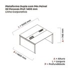 Mesa De Plataforma Dupla Para 2 Pessoas Corporativa 160x140/2