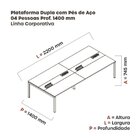 Mesa De Plataforma Dupla Para 4 Pessoas Corporativa 110x140/4