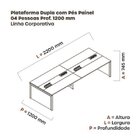 Mesa De Plataforma Dupla Para 4 Pessoas Corporativa 110x140/4