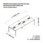 Mesa De Plataforma Dupla Para 4 Pessoas Corporativa 130x120/4