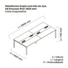 Mesa De Plataforma Dupla Para 4 Pessoas Corporativa 140x140/4