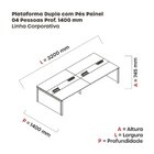 Mesa De Plataforma Dupla Para 4 Pessoas Corporativa 160x140/4