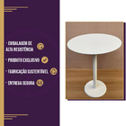 Mesa De Quarto Lateral Monopé De Laca 50 Cm - Branca