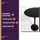 Mesa De Quarto Lateral Monopé De Laca 50 Cm - Preta