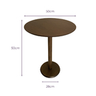 Mesa De Quarto Lateral Monopé De Madeira 50 Cm - Castanho