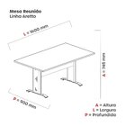 Mesa De Reunião 160x90cm Aretto Branco
