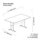 Mesa De Reunião 160x90cm Aretto Cinza