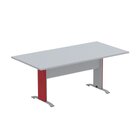 Mesa De Reunião 180x90cm Mr1800at Aretto Cinza/vermelho