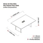 Mesa De Reunião 2000x1200 Mrcpb2012pp Branco/preto
