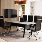 Mesa De Reunião 200cm Para 8 Pessoas Com Tampo Chanfrado Indu