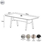 Mesa De Reunião 200cm Para 8 Pessoas Com Tampo Chanfrado Indu