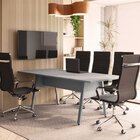 Mesa De Reunião 200cm Para 8 Pessoas Com Tampo Chanfrado Indu