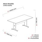 Mesa De Reunião 200x90cm Mr2000at Preto