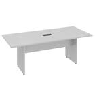 Mesa De Reunião 200x90cm Para Escritório Cinza