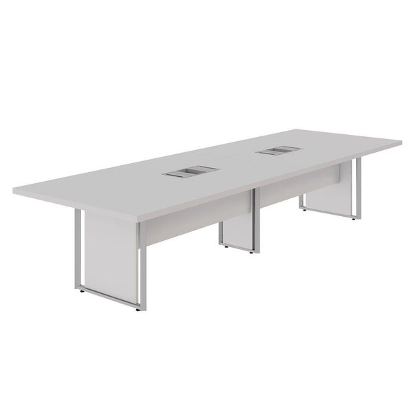 Mesa De Reunião 360cm Corporativa 6 Pessoas Com Caixa De Toma