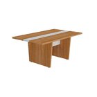 Mesa De Reunião 6 Lugares Com Caixa De Tomada Tampo Em Tambur