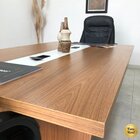 Mesa De Reunião 6 Lugares Com Caixa De Tomada Tampo Em Tambur