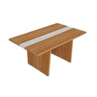 Mesa De Reunião 6 Lugares Com Caixa De Tomada Tampo Em Tambur