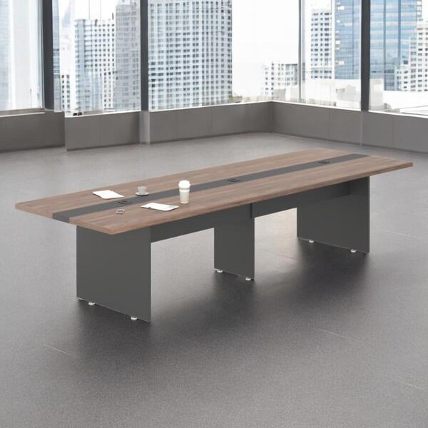 Mesa De Reunião 8 Lugares Com Faixa Lyon Noce Preto