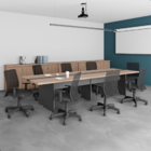 Mesa De Reunião 8 Lugares Escritório Parma Nogueira Preto