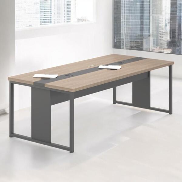 Mesa De Reunião Caixa E Faixa 2,40 M Roma Nogueira Preto