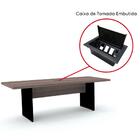 Mesa De Reunião Com Caixa De Tomada Retangular 200 X 90 Cm Pé