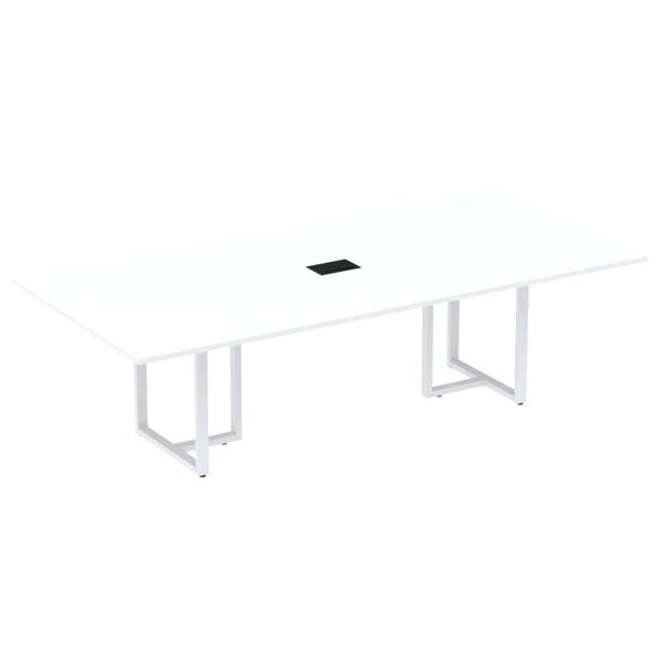 Mesa De Reunião Com Caixa De Tomada Retangular 200 X 90 Cm Pé