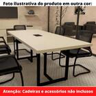 Mesa De Reunião Com Caixa De Tomada Retangular 200 X 90 Cm Pé