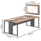 Mesa De Reunião Com Painel 4 Lugares Veneza Noce Preto