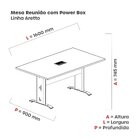 Mesa De Reunião Com Power Box 160x90cm Aretto Preto/laranja