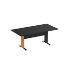 Mesa De Reunião Com Power Box 160x90cm Aretto Preto/laranja