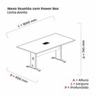 Mesa De Reunião Com Power Box 180x90cm Aretto Preto