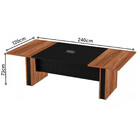 Mesa De Reunião Diretoria - 2,40x1,20m - Workstart -  Nogal S