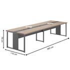 Mesa De Reunião Empresa 6 Lugares Retangular Nogueira Preto