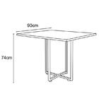 Mesa De Reunião Estilo Industrial 90x90 Cm Natura - Fdecor