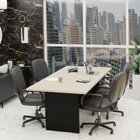 Mesa De Reunião Para Escritório 200x100cm Carvalho