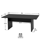 Mesa De Reunião Para Escritório Com Painel 2mx1m Tampo 40mm