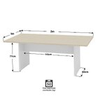 Mesa De Reunião Para Escritório Com Painel De Tv 200x100cm Ca