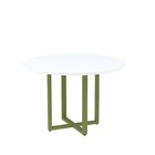 Mesa De Reunião Redonda 100cm Mrr1100p25tub Branco/verde Miró