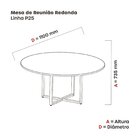 Mesa De Reunião Redonda 100cm Mrr1100p25tub Cinza/grafito