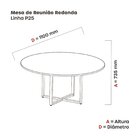 Mesa De Reunião Redonda 100cm Mrr1100p25tub Nogueira Casablan