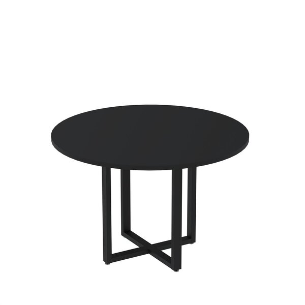 Mesa De Reunião Redonda 100cm Mrr1100p25tub Preto