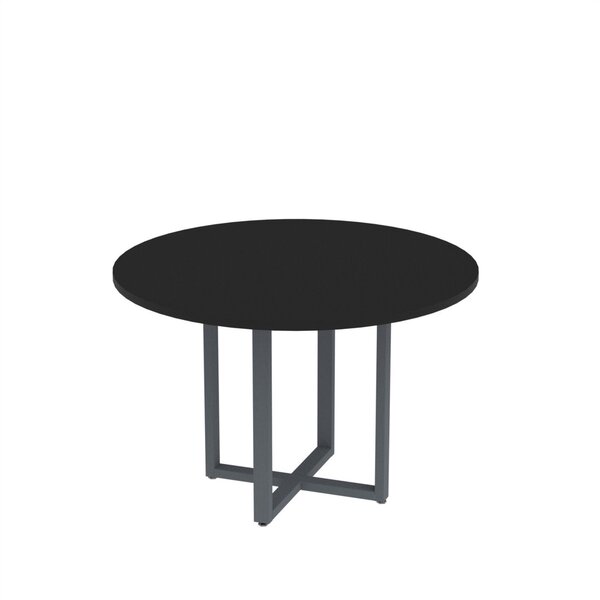 Mesa De Reunião Redonda 100cm Mrr1100p25tub Preto/grafito