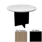 Mesa De Reunião Redonda 110 X 110 Cm Pé Painel Pe25 Em Mdp Co