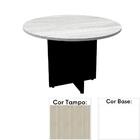 Mesa De Reunião Redonda 110 X 110 Cm Pé Painel Pe25 Em Mdp No