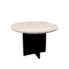 Mesa De Reunião Redonda 110 X 110 Cm Pé Painel Pe25 Em Mdp No