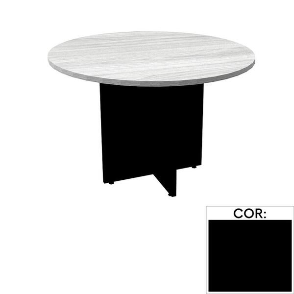 Mesa De Reunião Redonda 110 X 110 Cm Pé Painel Pe25 Em Mdp Pr