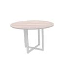 Mesa De Reunião Redonda 110 X 110 Cm Pé Tubular Pe25 Em Mdp N