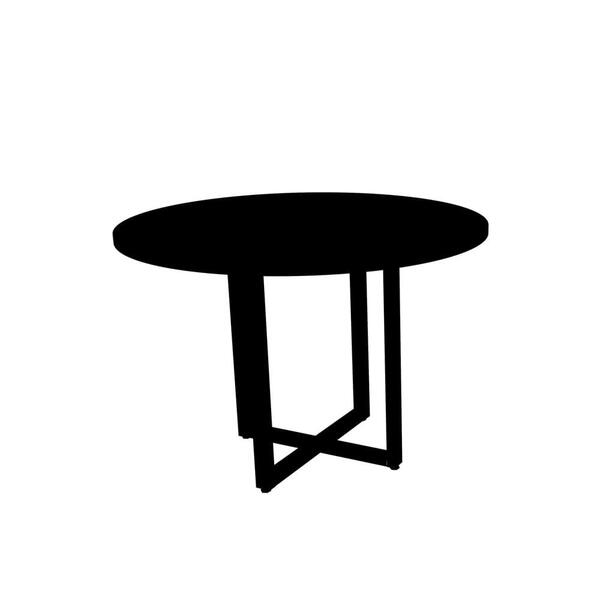 Mesa De Reunião Redonda 110 X 110 Cm Pé Tubular Pe25 Em Mdp P