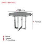 Mesa De Reunião Redonda 110cm Pe40  Walnut/preto